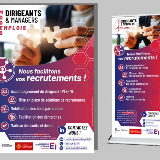 Roll-up et flyer MEDEF | espritCréateur.COMM'